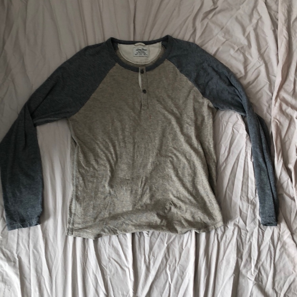 Lucky brand tan and gray Henley